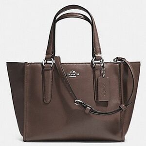 EUC Coach Brown Smith Leather Mini Carryall Crossbody Purse Style 33537